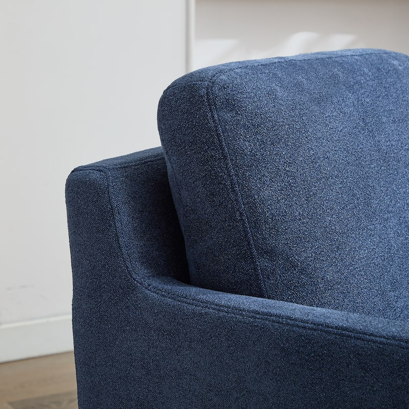 Modern 29.92" Chenille 360° Swivel Accent Chair with Solid Wood Frame and Removable Back Cushion