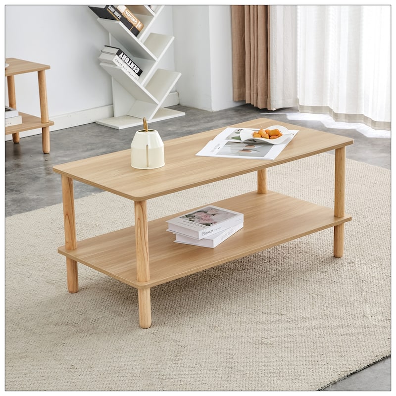 Modern 2-Tier Coffee Table for Living Room