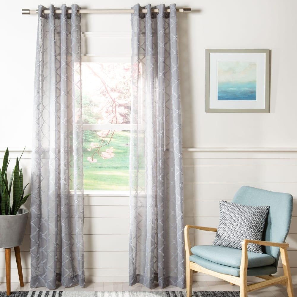 SAFAVIEH Pirkko Semi-Sheer Window Curtain Panel