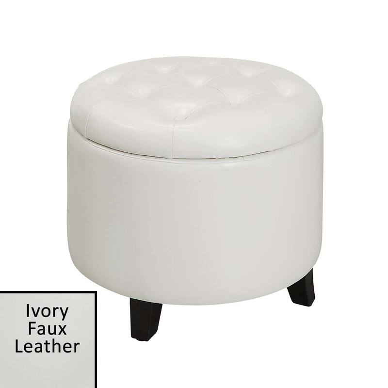 Convenience Concepts Designs4Comfort Round Storage Ottoman