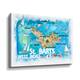 St Barts Illustrated Travel Map With Roads Gallery Wrapped Canvas - Bed ...
