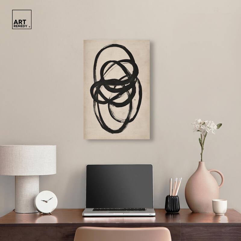 Beige Black I Canvas by Art Remedy, Gallery Wrapped