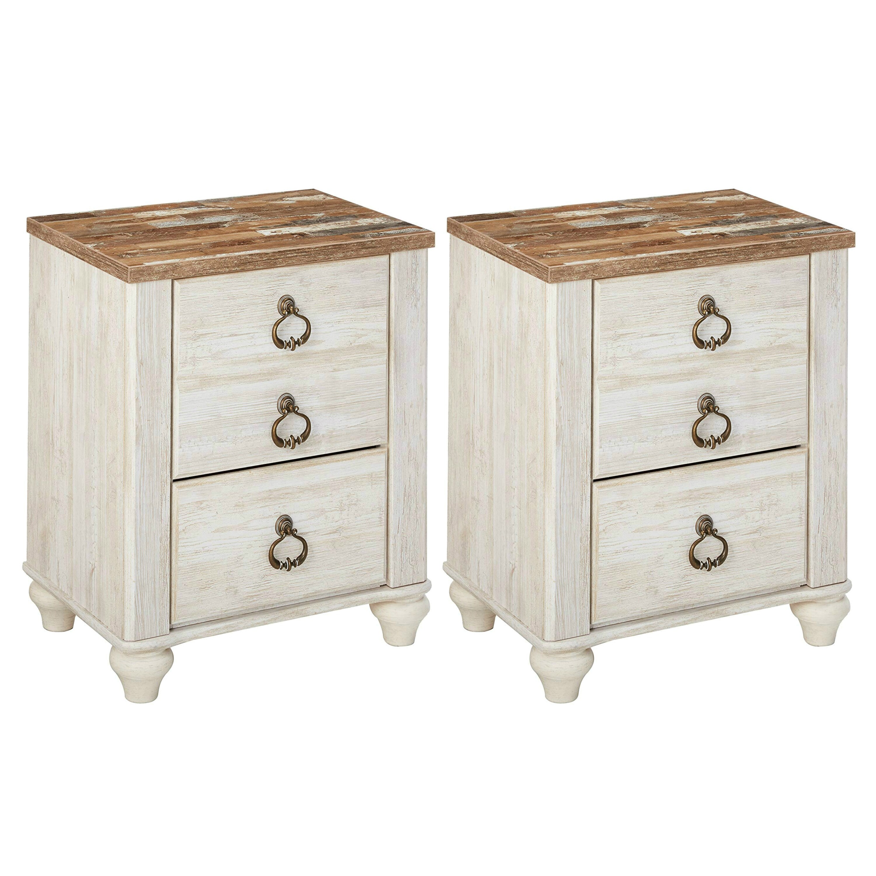 Shop Ashley Furniture B267 92 Two Tone Finish Willowton Nightstand
