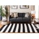 preview thumbnail 5 of 148, SAFAVIEH Handmade Montauk Caspian Stripe Cotton Flatweave Rug 3' x 3' Square - Black/Ivory