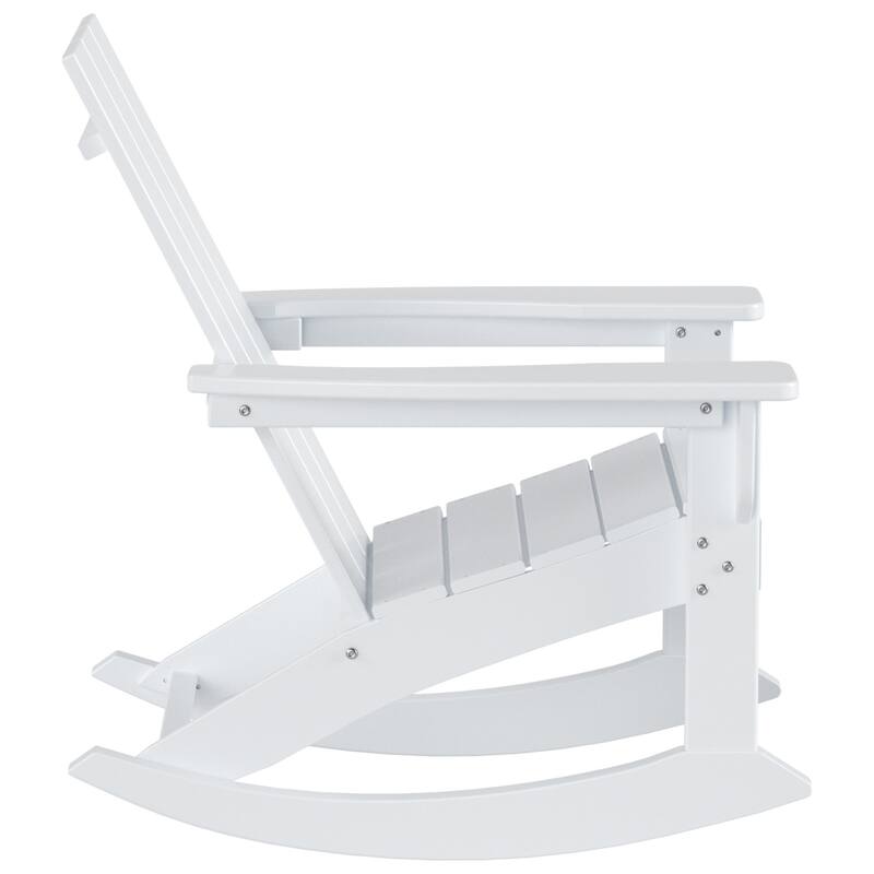 Shoreside Modern Eco-Friendly All Weather Poly Adirondack Rocking Chair