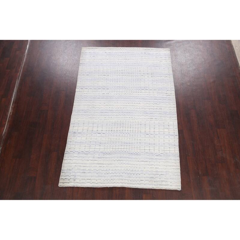 Geometric Modern Moroccan Area Rug Handmade Oriental Wool Carpet - 5'2" x 7'10"