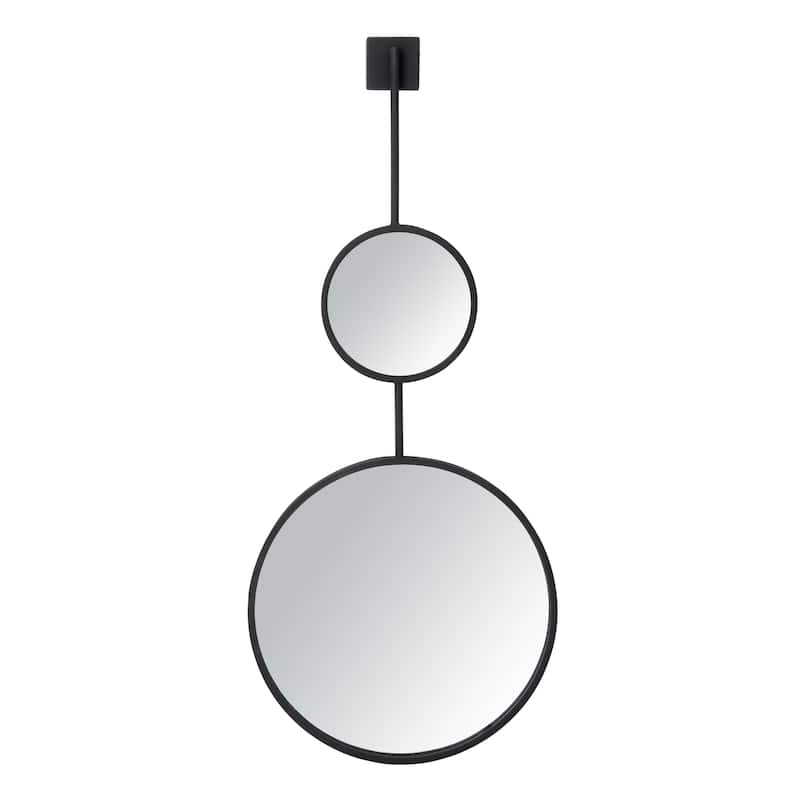 SAFAVIEH Ivana 18-inch Modern Black Round Mirror - 18" W x 2" L x 42" H - 18Wx2Dx42H