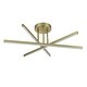 preview thumbnail 12 of 20, Modern Metal Linear Sputnik LED 15.6" Strip Light Semi-Flush Mount