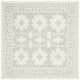 SAFAVIEH Handmade Bella Yosun Modern Floral Wool Rug - 5' Square - Grey/Ivory