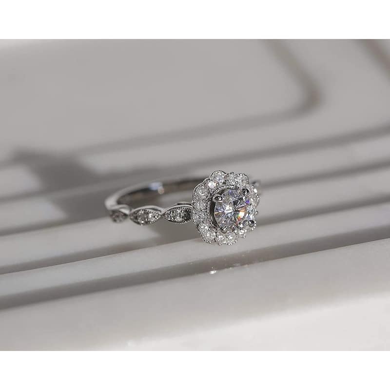 Annello by Kobelli 10K Gold Moissanite The Floral Spring Ring (HI/VS, HI/I)