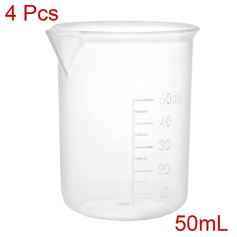 Transparent Measuring Cup Lab PP Graduated Beaker 50ml - 4 pcs/50ml