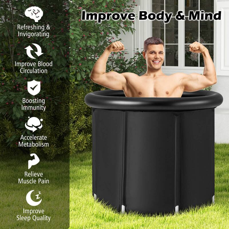 Costway Portable Ice Bath Tub Multiple Layered Foldable Freestanding - See Details
