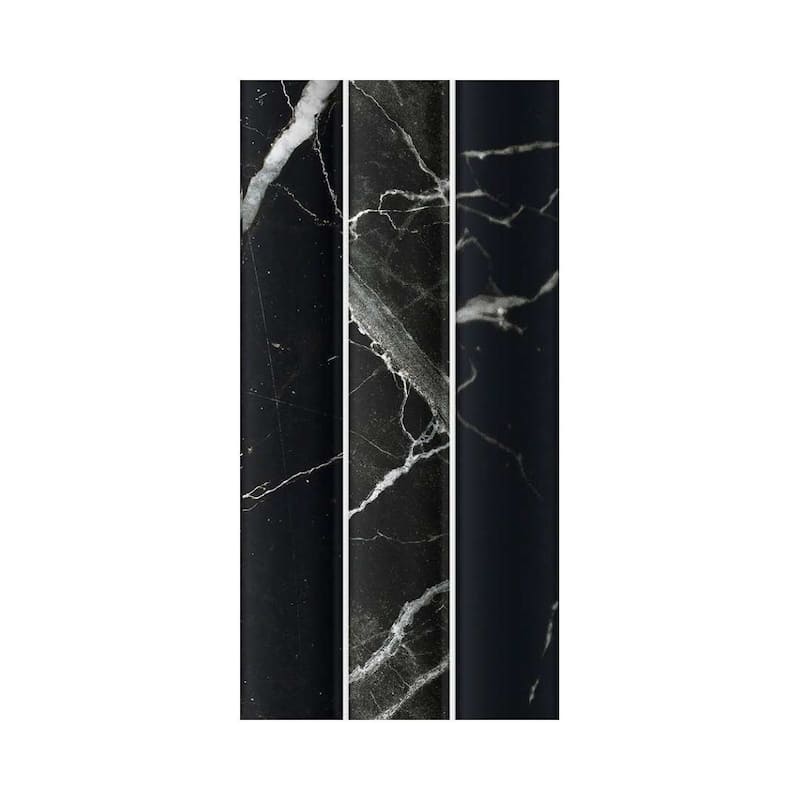 Lyrical 4.5x9 Matte Marble Look Porcelain Fluted Ribbed Tile - Wall, Backplash