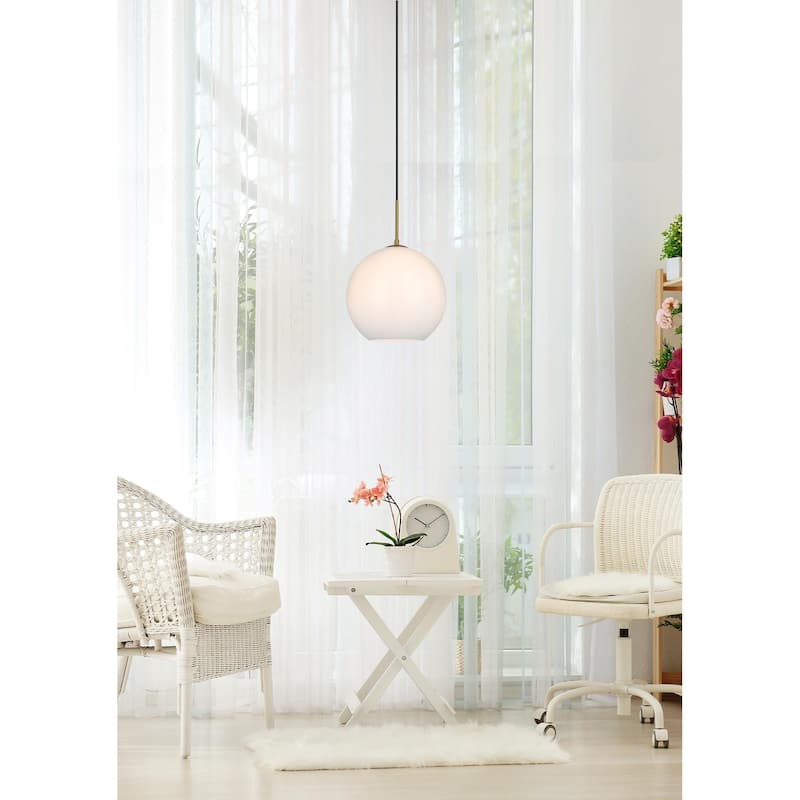 1-Light Pendant with 12 inch Frosted White Glass