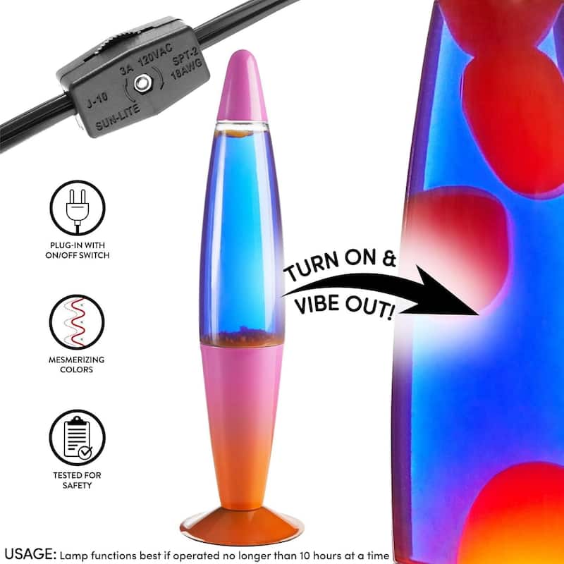 Urban Lifestyle Wax Motion Volcano Lamp Retro Mood Light for Bedroom Living Room or Teen Décor