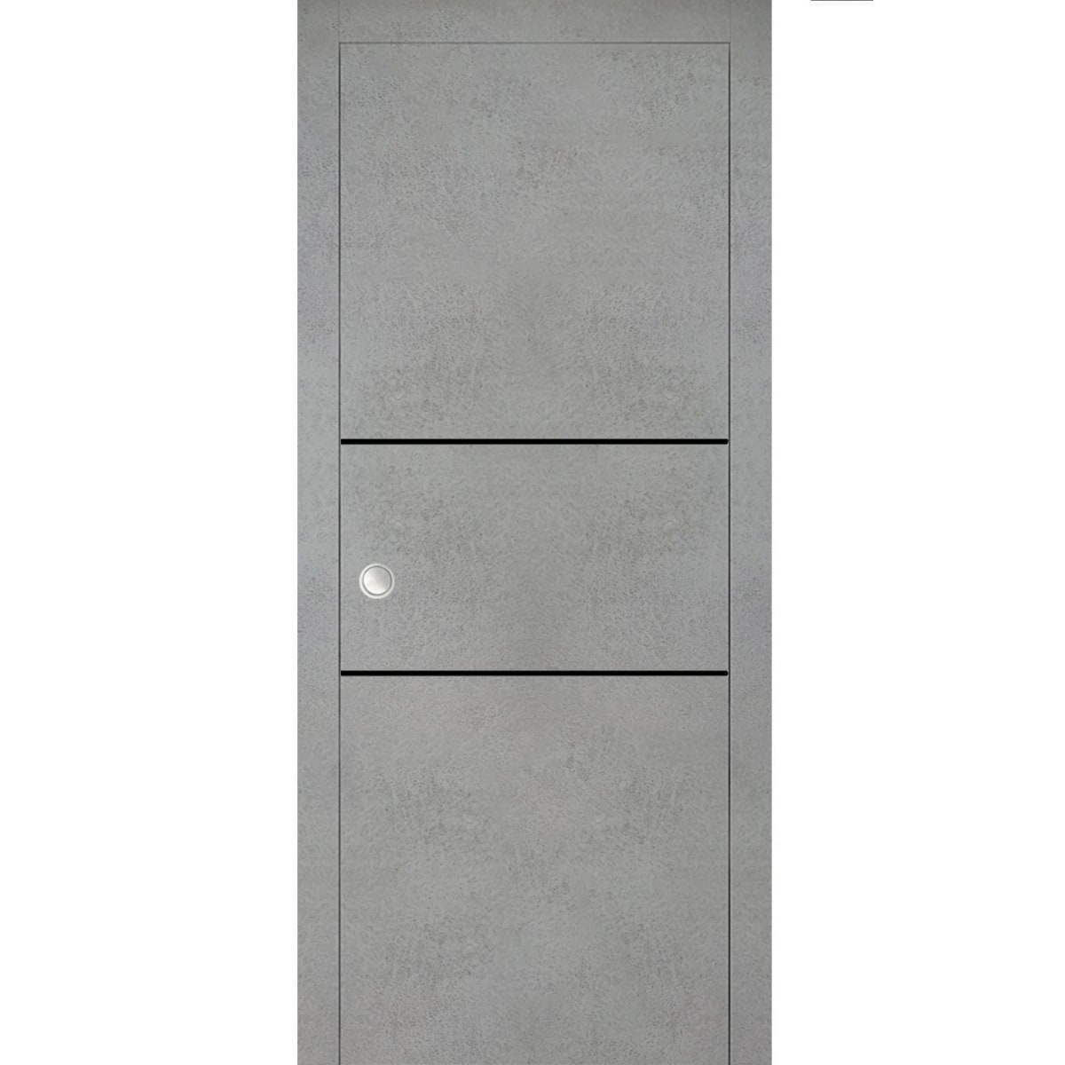 SartoDoors Planum 0014 | Interior French Doors French Door | Solid Wood | Hardware Set | 18x80, Concrete Bedroom Door