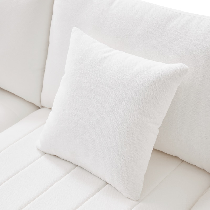 89" Polyester Modular Sectional Sofa with Deep Seat & Ottoman