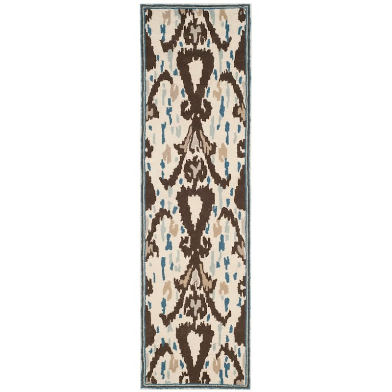 Martha Stewart by SAFAVIEH Ikat Pendant Wool Rug - 2'3" x 8' Runner - Mariner