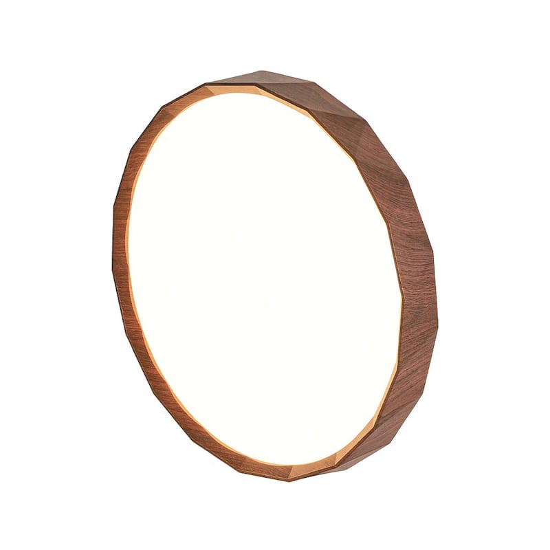 Dimmable LED Flush Mount Ceiling Light with Wood Look Finish 5 CCT 30W