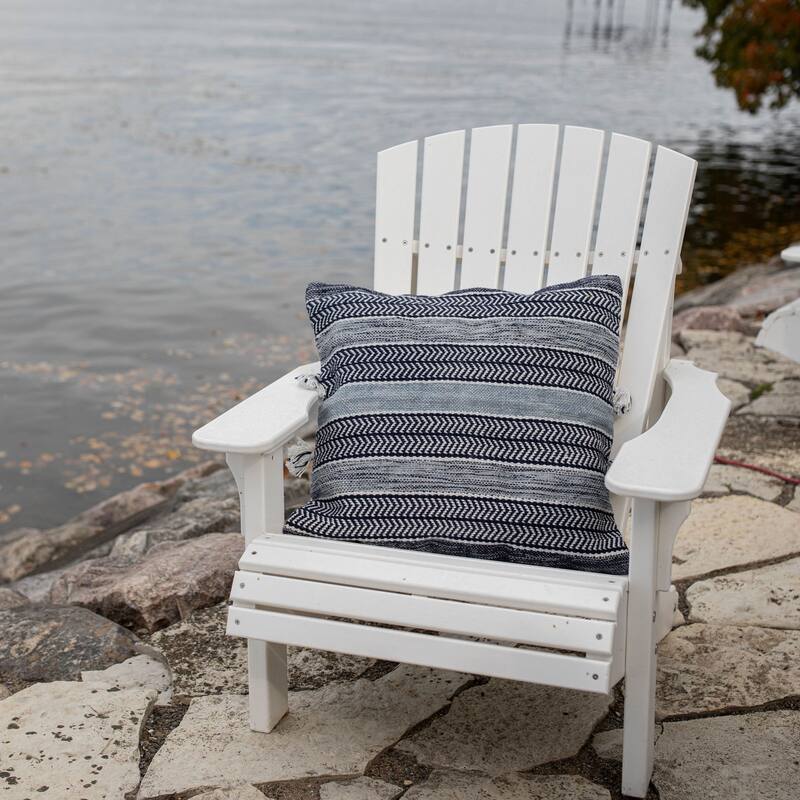 Foreside Home & Garden 24x24" Woven Blue Polyester w/Poly Fill Pillow - 24X24