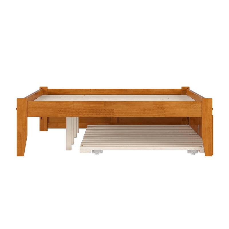 Concord Platform Bed with Footboard and Twin Trundle Bed
