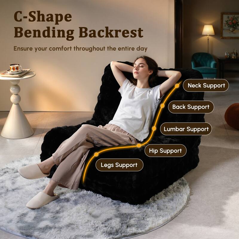 HOOOWOOO Lazy Floor Sofa Couch Corner Fireside Chair