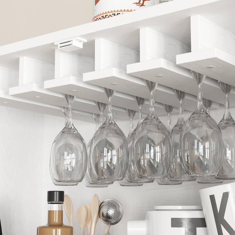 Pantry Buffet Versatile Food Wine Cabinet White Wood Grain Buffet