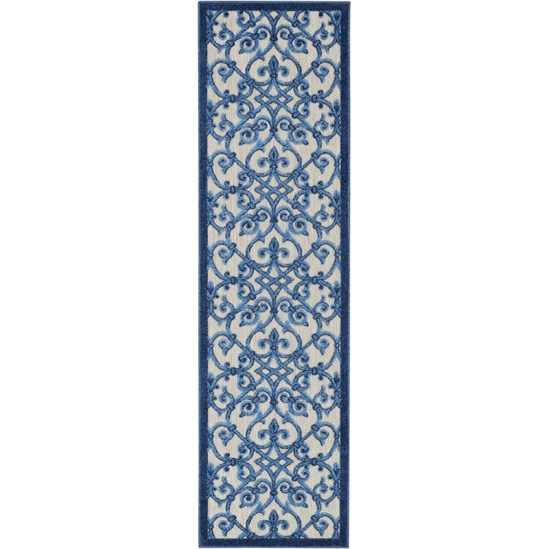 Nourison Aloha Transitional Scroll Indoor/Outdoor Damask Rug