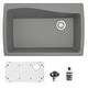preview thumbnail 49 of 64, Karran Drop-In Quartz Composite 34 in Single Bowl Kitchen Sink with Accessories Grey