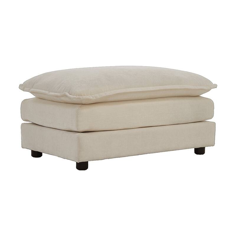 Modern Accent Chair with Ottoman, Living Room Club Chair Chenille Upholstered Armchair , Reading Chair for Bedroom - Ottoman - Beige
