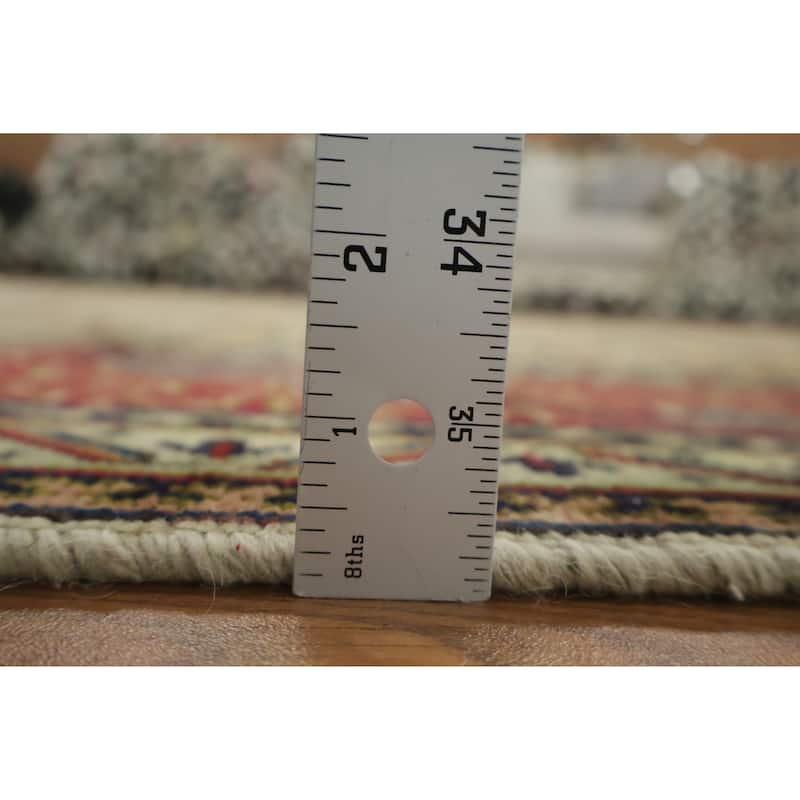 Hand Knotted Oriental 100% Wool Carpet Traditional All-Over Beige & Ivories Tabriz Area Rug - 11' 1'' X 8' 3''