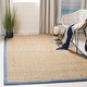 preview thumbnail 26 of 169, SAFAVIEH Natural Fiber Marina Basketweave Seagrass Rug 10' x 14' - Natural/Navy