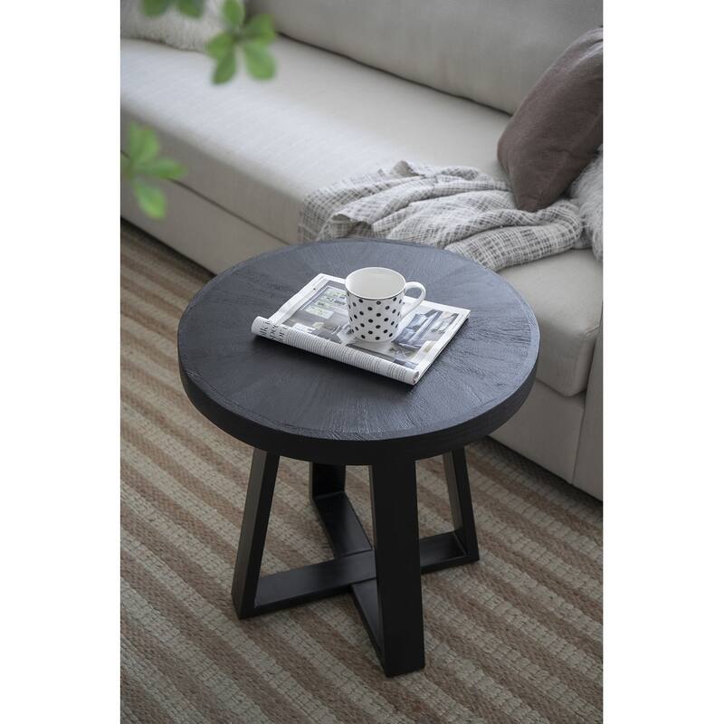 23.5" Mini Round Coffee Table, Minimal Design