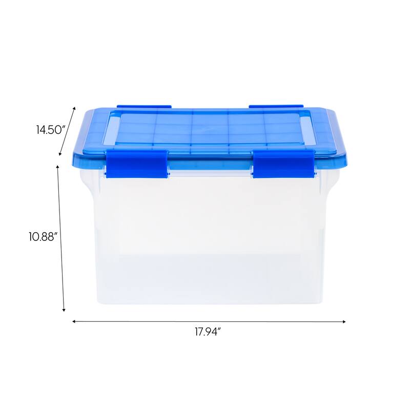 IRIS USA® ULTIMATE CLEAR File Boxes 32 Qt Buckle Lid - Clear - Set of 3