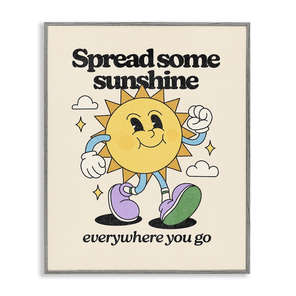 Stupell Retro Spread Some Sunshine Framed Giclee Art Design By Victoria Barnes