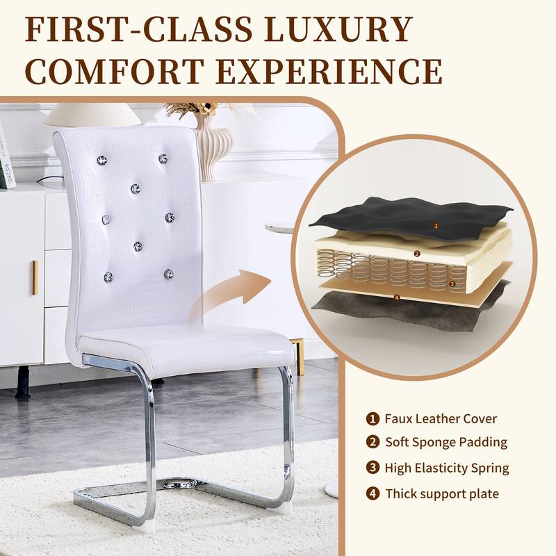 Dining Chair Side Chair Kitchen Chair Leisure Chair Lounge Chair Office Chair White Silver Armless Chair