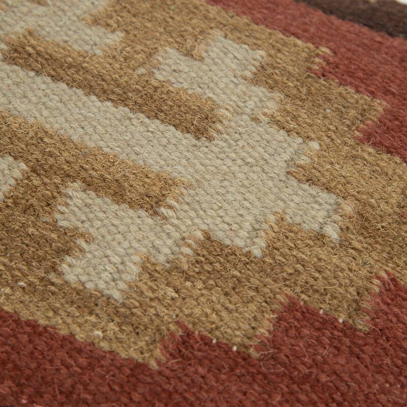 Rizzy Home Brown and Beige Southwest Hand Crafted Throw Pillow