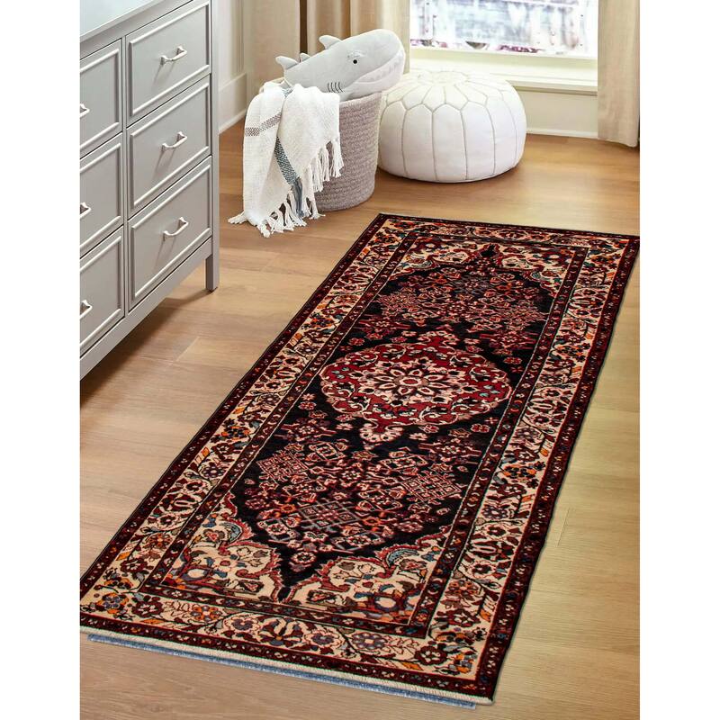 ECARPETGALLERY Hand-knotted Andelz Black Wool Rug - 3'6 x 10'0