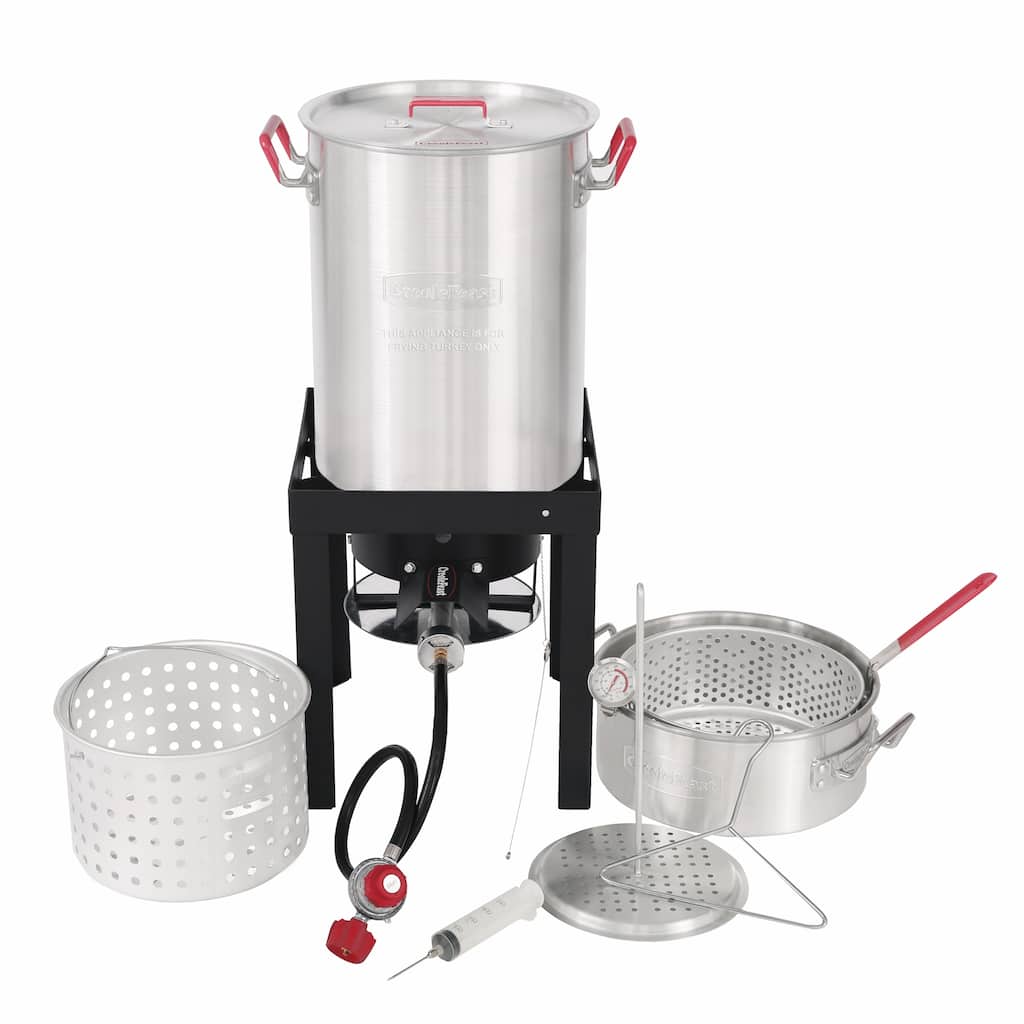 Creole Feast,Silver Aluminum Turkey Fryer Boiler Set
