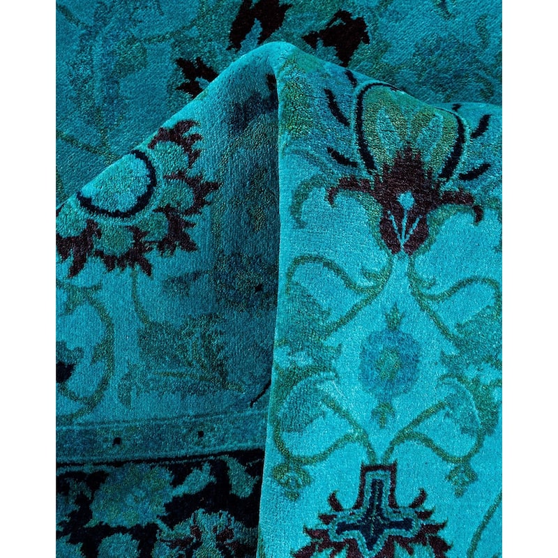 Overdyed, One-of-a-Kind Hand-Knotted Area Rug - Blue - 4' 0" x 6' 6"