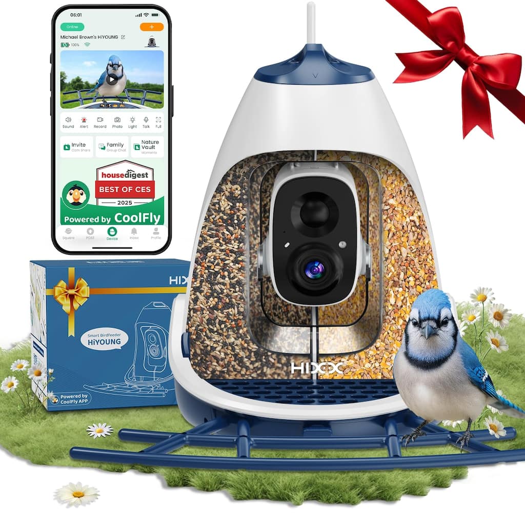 Smart Solar Bird Feeder with 2K Camera and Dual Chambers