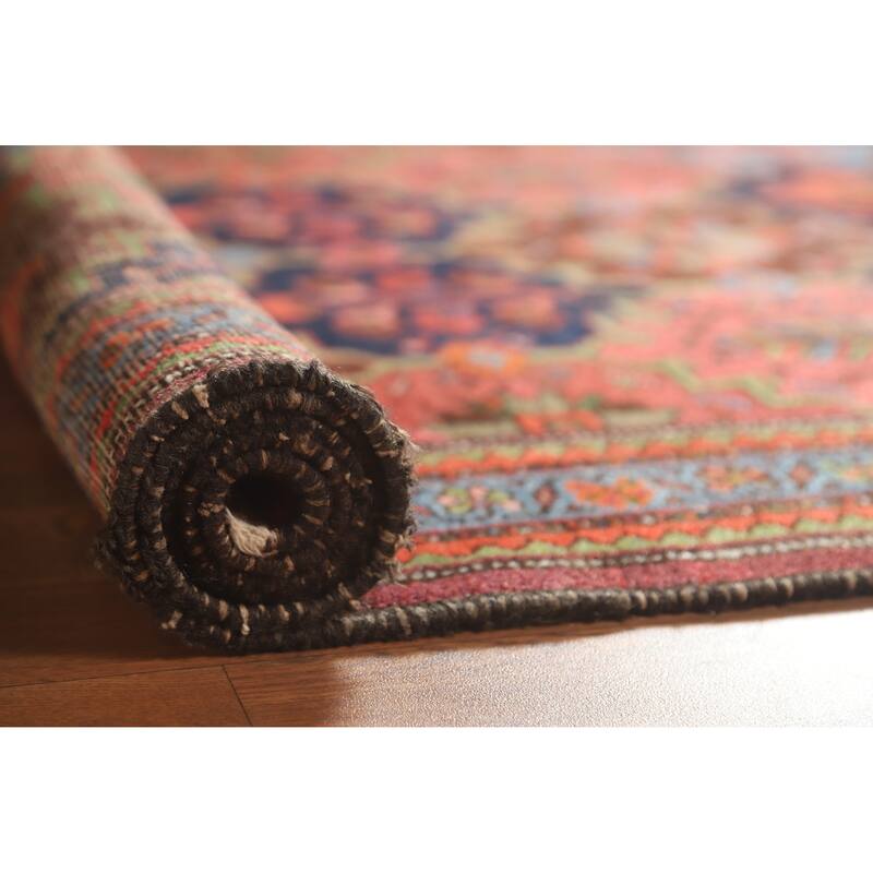 Hand Knotted Oriental 100% Wool Carpet Traditional Geometric Multi-Colored Bakhtiari Runner Rug - 9' 8'' X 3' 5''