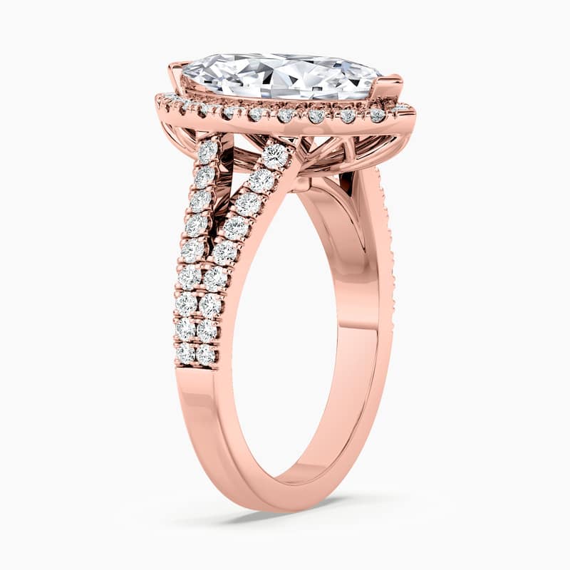 Auriya 14k Gold Marquise Lab Grown Halo Split-Shank Engagement Ring 1.00 to 5.00 ct. tw. (F-G, VS)