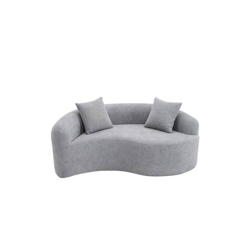 Single S-Curved Chenille Sofa Chair, No Assembly
