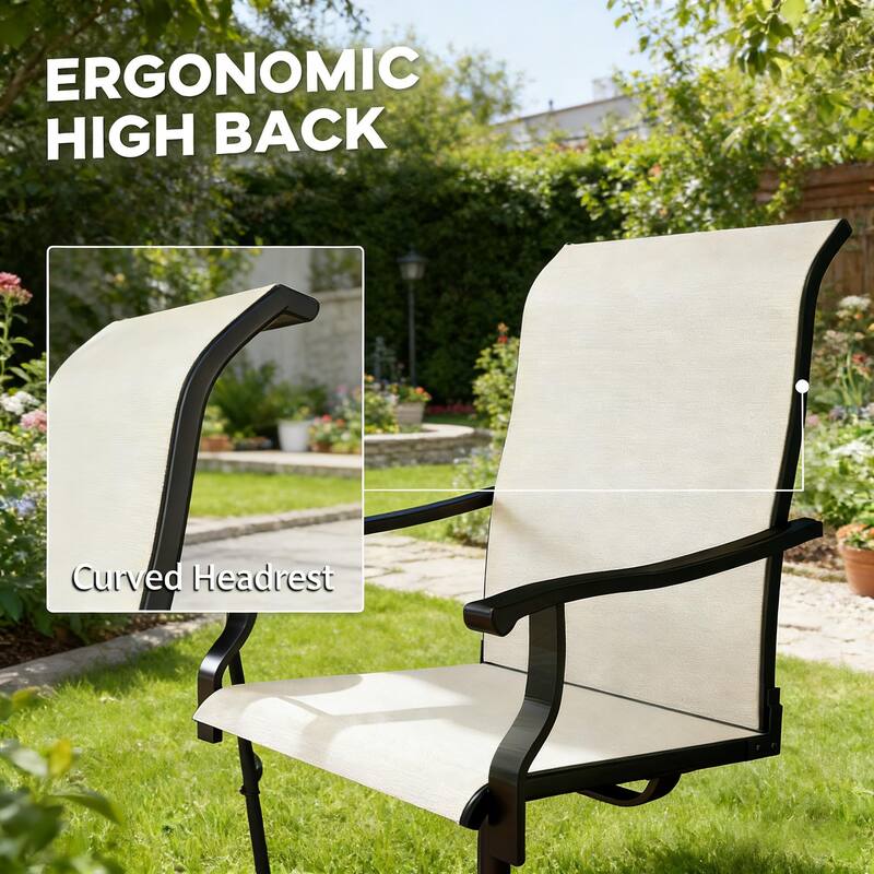 GDFStudio - Nathan Outdoor Dining Swivel Chairs Crafted for Elevated Comfort and Easy Movement