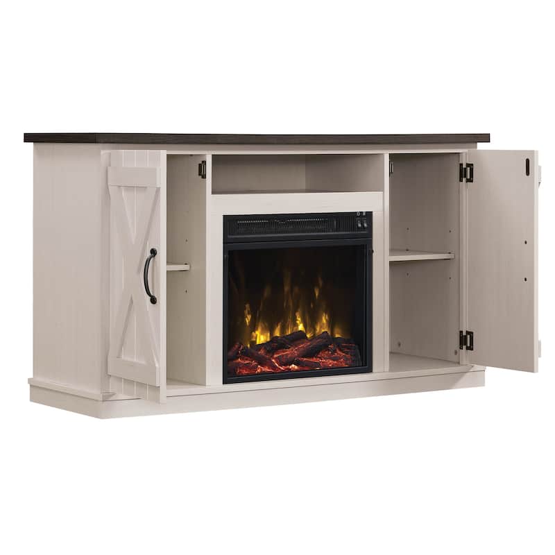 Modern Farmhouse TV Stand for TVs up to 55" with Electric Fireplace