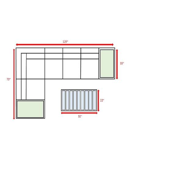 LSI 8 Piece Rattan Sectional Seating Group with Cushions Bed Bath