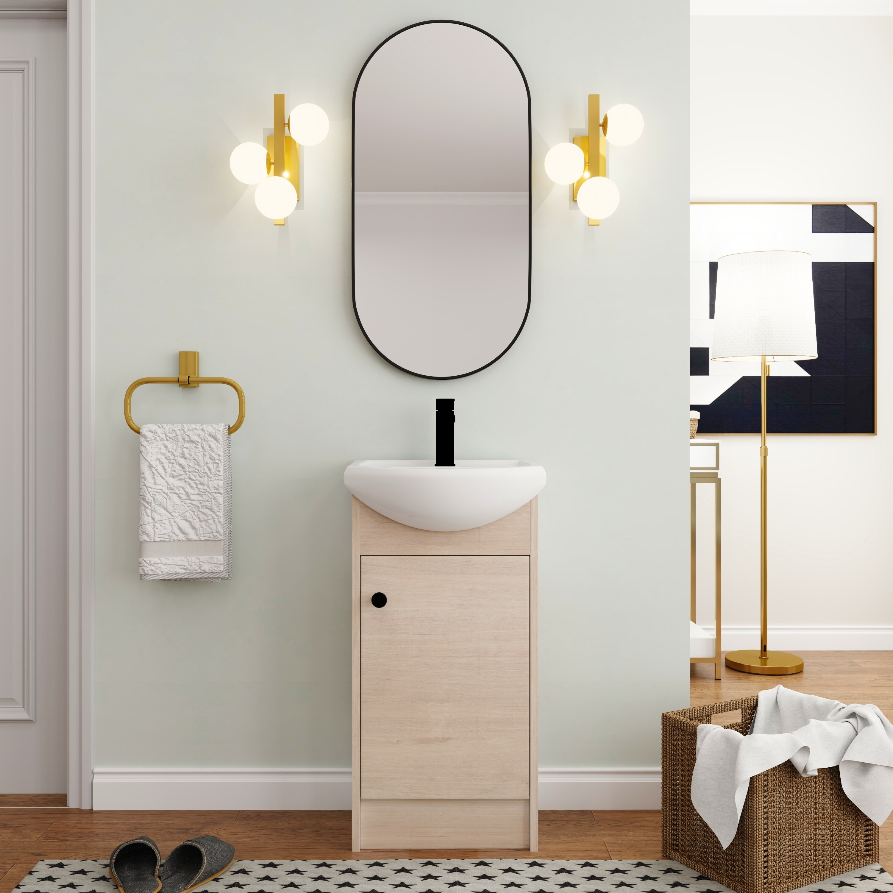 Freestanding 18 inch shop bathroom vanity