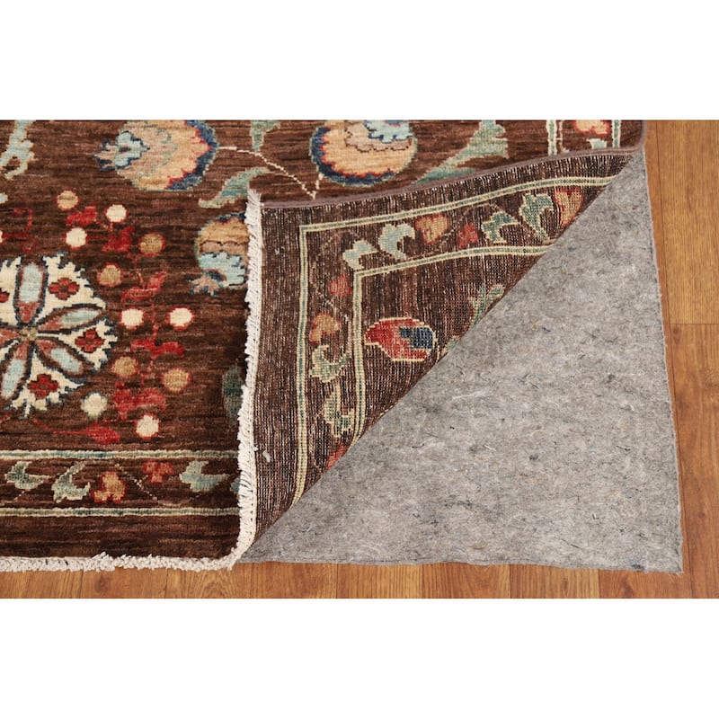 Brown Vegetable Dye Ziegler Oriental Area Rug Handmade Wool Carpet - 7'3" x 9'10"