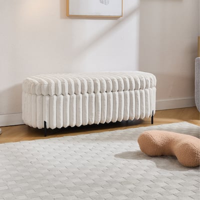 49.2"W Oversized Storage Ottoman,Modern Footstool Bench with Metal Legs